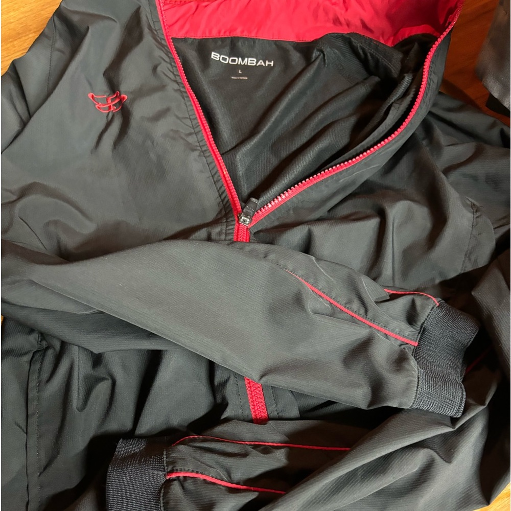Boombah wind breaker. Size large. Like new. Worn once. Black/red.